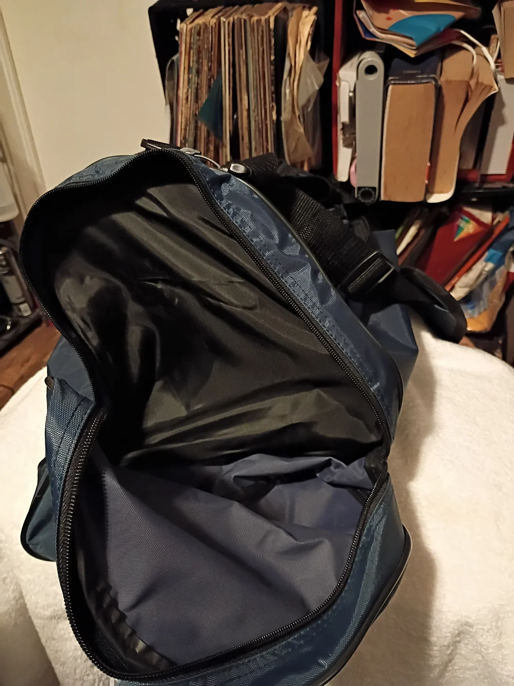 N/A navy duffle